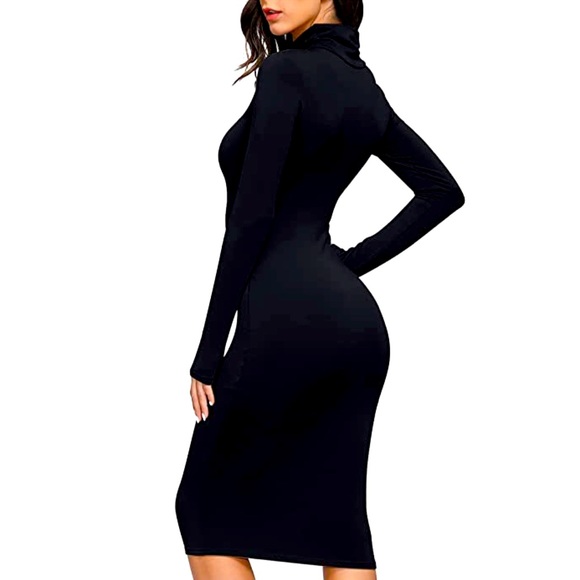 NEW Hello Molly Turtleneck Bodycon Midi Sheath Dress - Picture 4 of 5